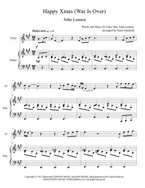 John Lennon – Happy Xmas (War Is Over) (Flute Solo) – Littlesheetmusic