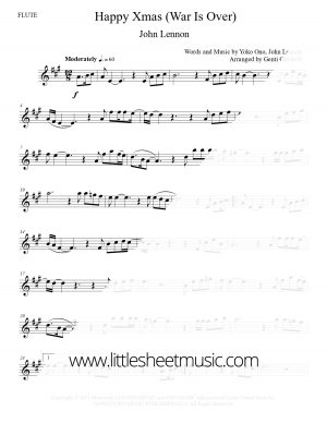 John Lennon – Happy Xmas (War Is Over) (Flute Solo) – Littlesheetmusic