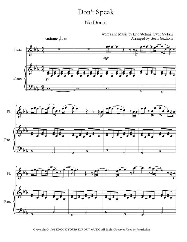 No Doubt - Don't Speak (Flute Solo) - Image 2