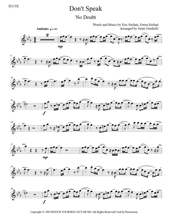 No Doubt - Don't Speak (Flute Solo) - Image 3