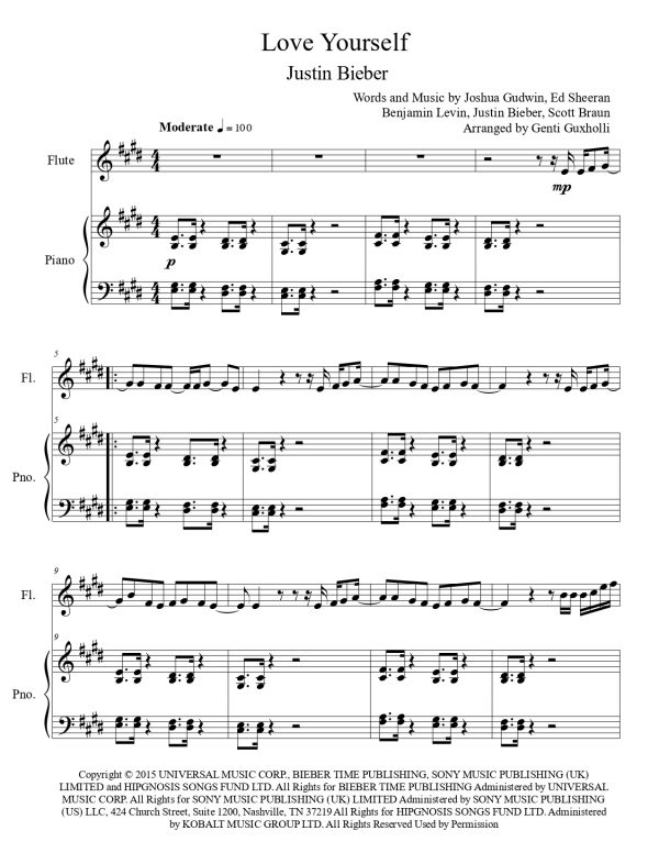 Justin Bieber - Love Yourself (Flute Solo) - Image 2