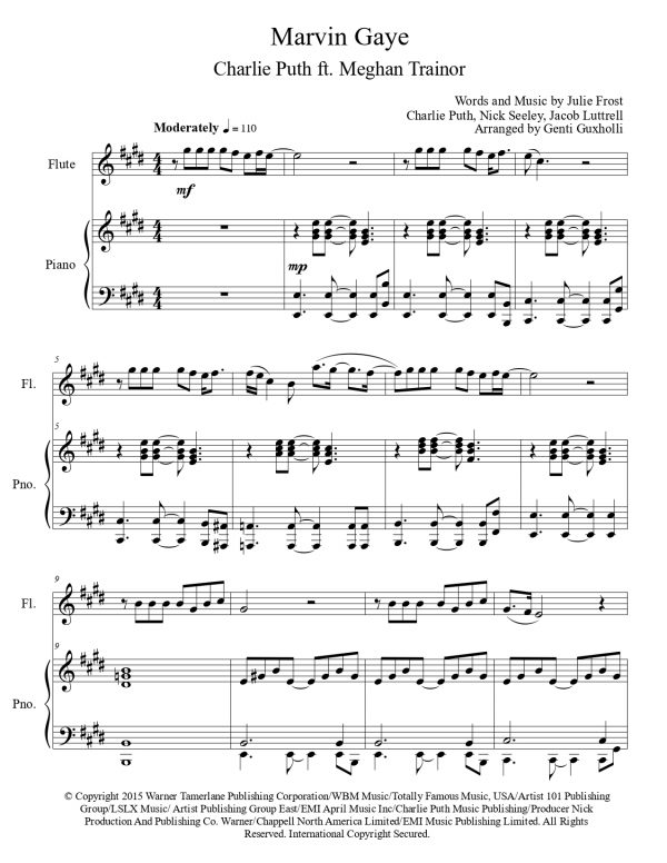 Charlie Puth ft. Meghan Trainor - Marvin Gaye (Flute Solo) - Image 2