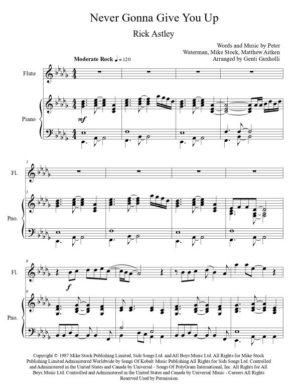 Rick Astley - Never Gonna Give You Up (Flute Solo) - Image 2