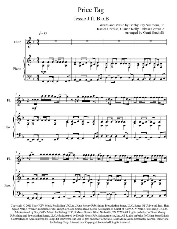 Jessie J ft. B.o.B - Price Tag (Flute Solo) - Image 2