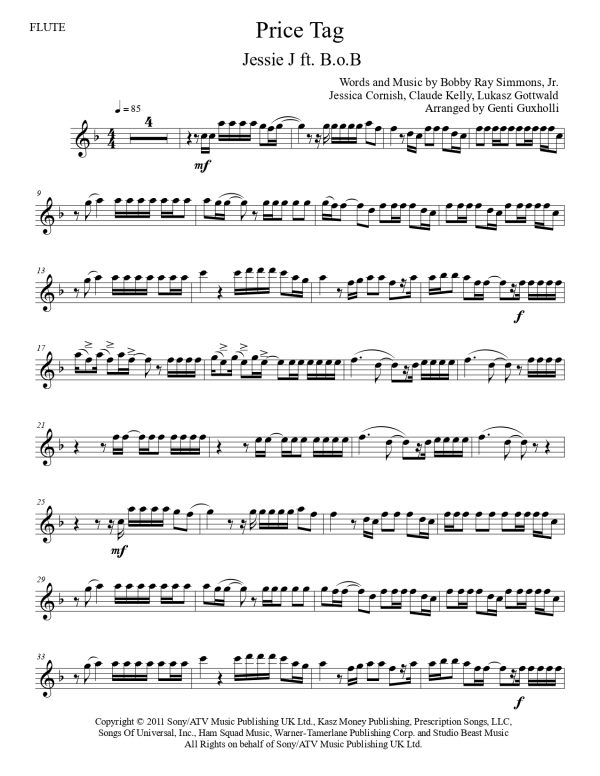 Jessie J ft. B.o.B - Price Tag (Flute Solo) - Image 3