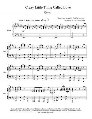 Queen – Crazy Little Thing Called Love (Piano Solo) – Littlesheetmusic