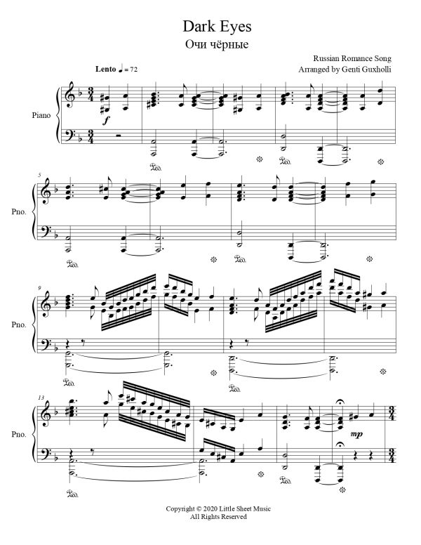 Dark Eyes (Очи чёрные) (Piano Solo) - Image 2
