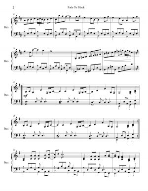 Metallica Fade To Black Piano Solo Littlesheetmusic