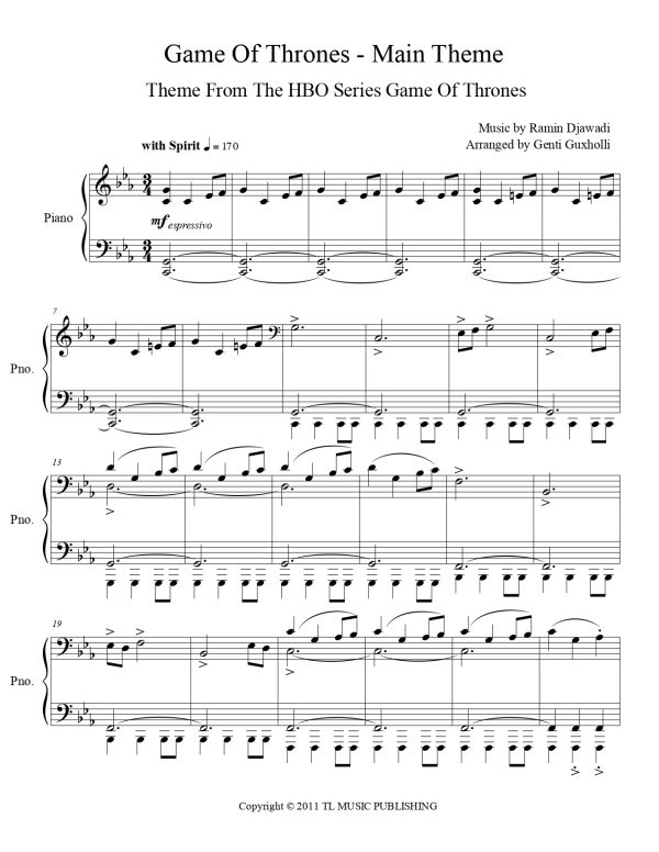 Ramin Djawadi - Game Of Thrones - Main Theme (Piano Solo) - Image 2