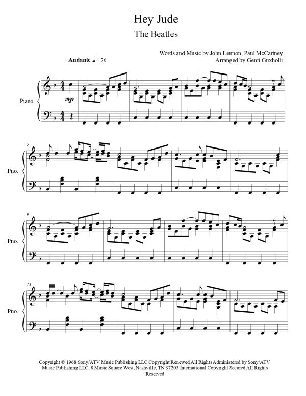 The Beatles - Hey Jude (Piano Solo) - Image 2