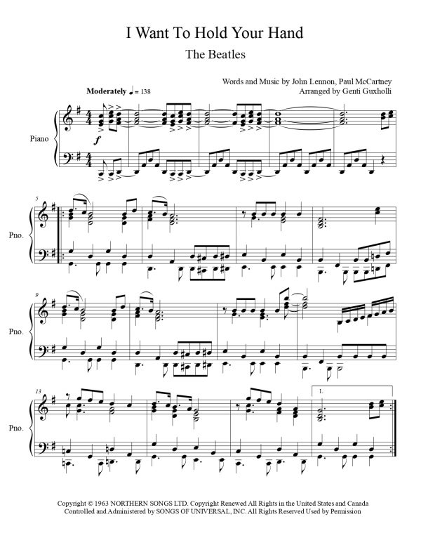 The Beatles - I Want To Hold Your Hand (Piano Solo) - Image 2