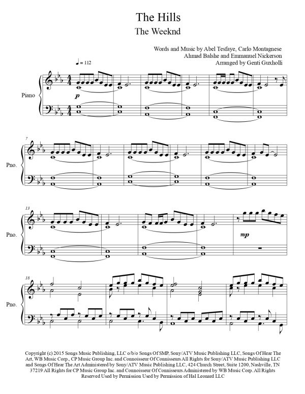 The Weeknd - The Hills (Piano Solo) - Image 2