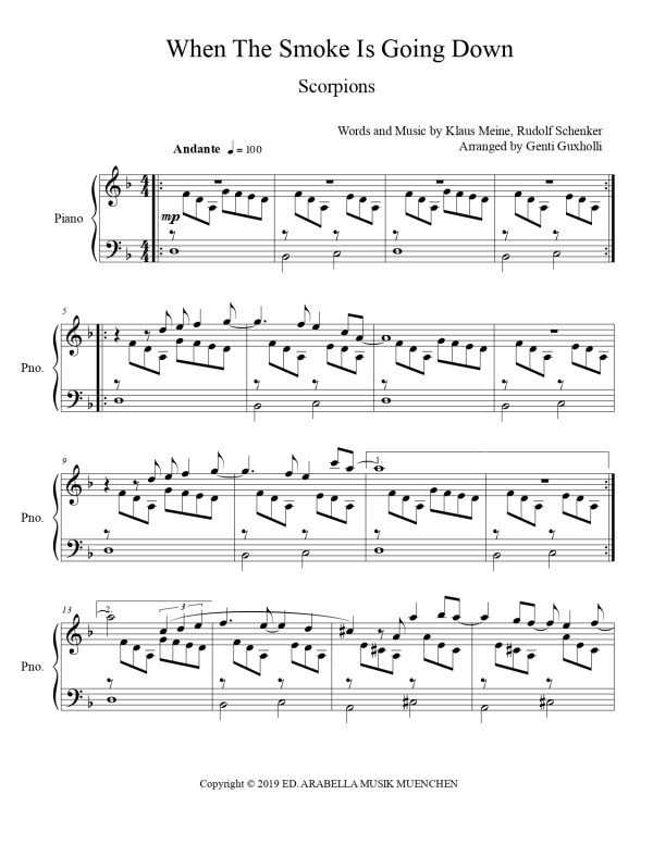 Scorpions - When The Smoke Is Going Down (Piano Solo) - Image 2