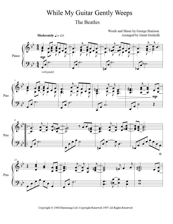 The Beatles - While My Guitar Gently Weeps (Piano Solo) - Image 2