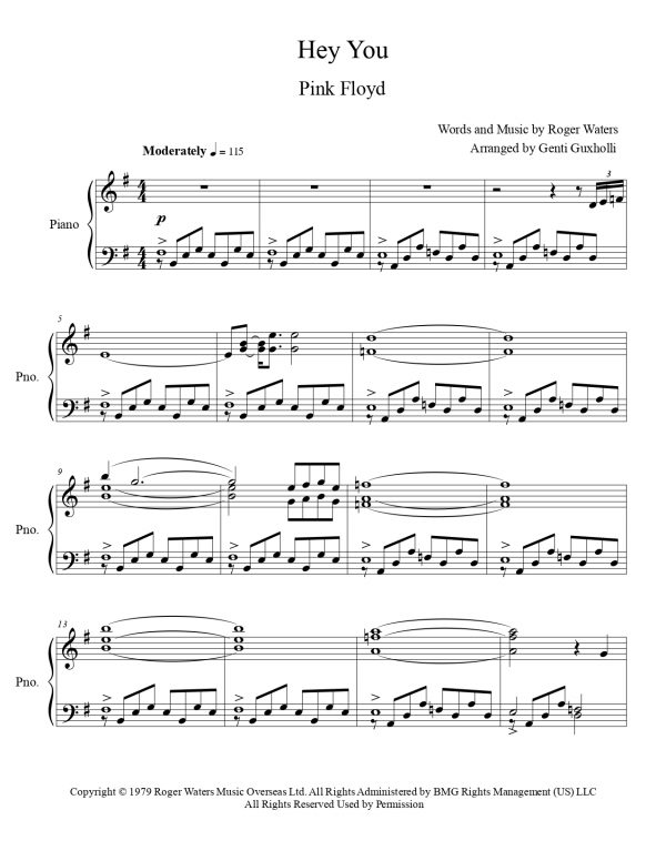 Pink Floyd - Hey You (Piano Solo) - Image 2