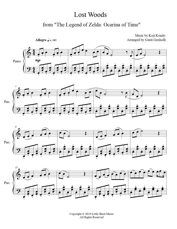 Lost Woods - The Legend of Zelda: Ocarina of Time (Piano Solo) - Image 2