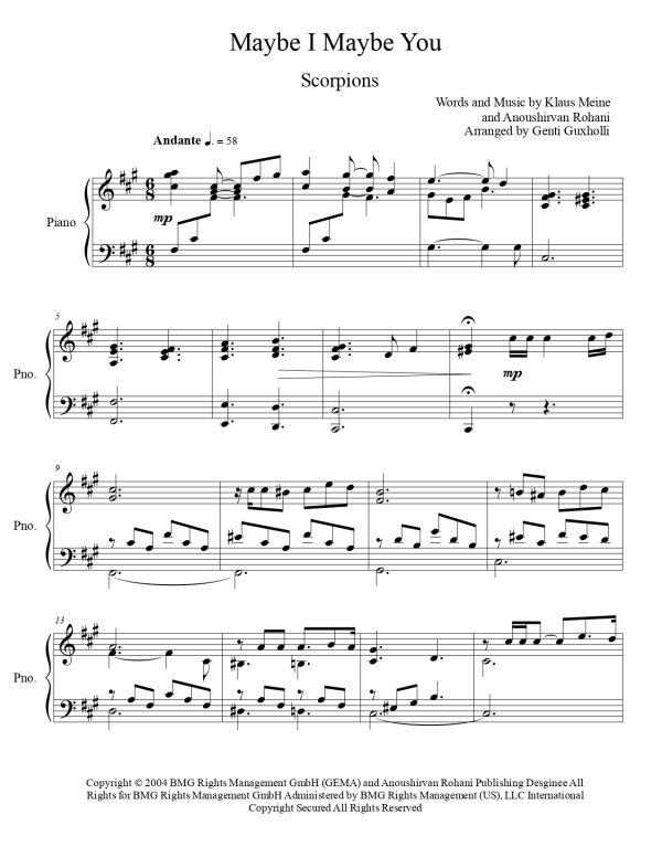 Scorpions - Maybe I Maybe You (Piano Solo) - Image 2