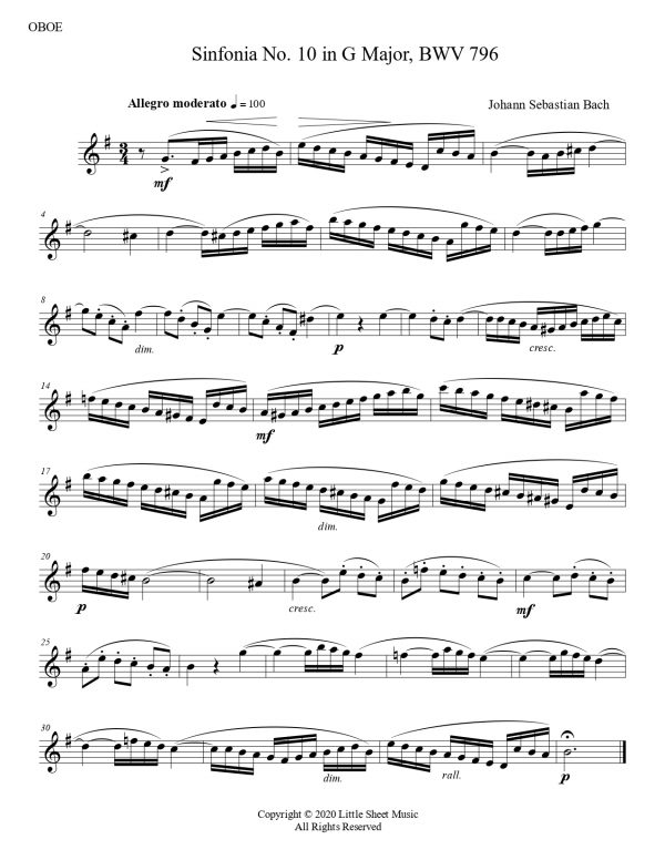 Johann Sebastian Bach - Sinfonia No. 10, BWV 796 (Woodwind Trio) - Image 3
