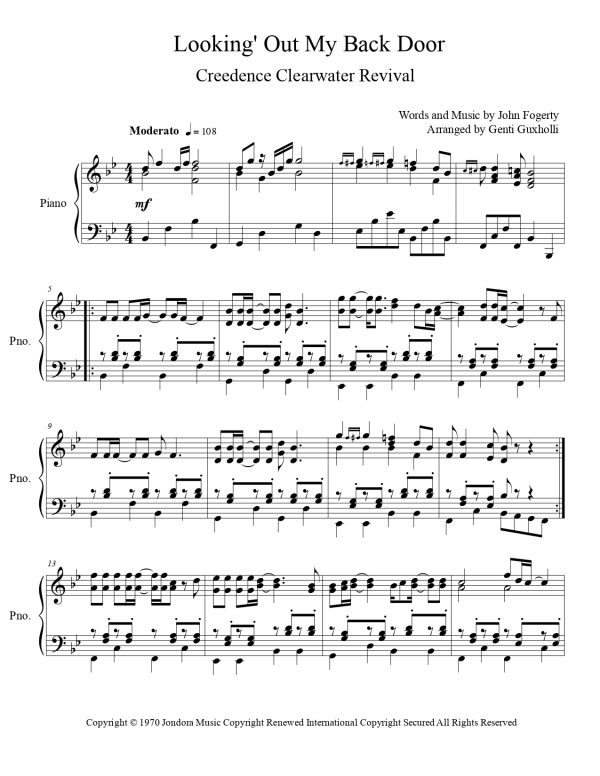 Creedence Clearwater Revival - Lookin' Out My Back Door (Piano Solo) - Image 2