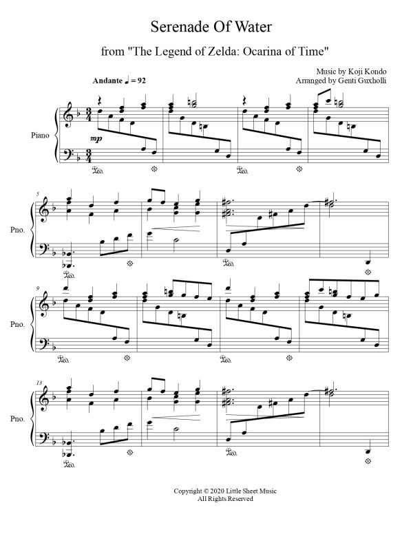 Serenade Of Water – The Legend of Zelda: Ocarina of Time (Piano Solo) - Image 2
