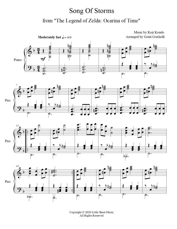 Song Of Storms – The Legend of Zelda: Ocarina of Time (Piano Solo) - Image 2
