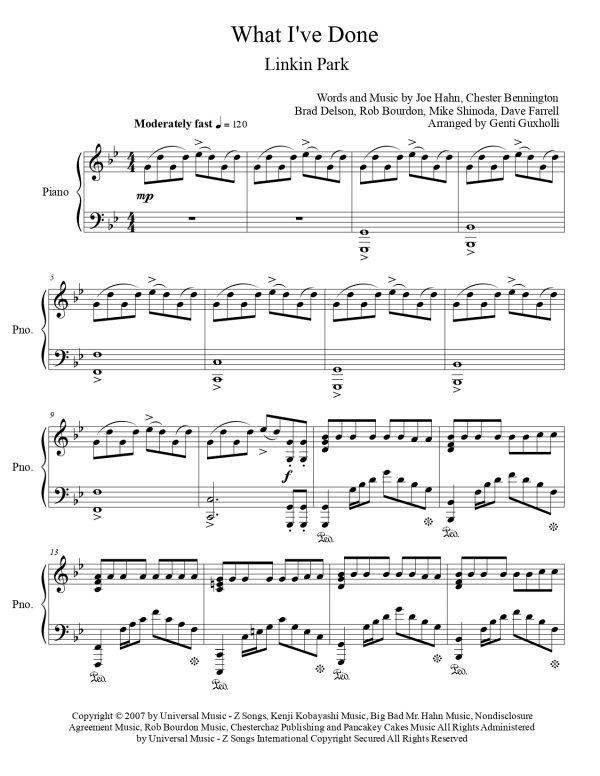 Linkin Park - What I've Done (Piano Solo) - Image 2