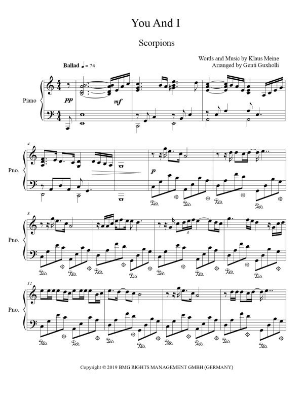 Scorpions - You And I (Piano Solo) - Image 2