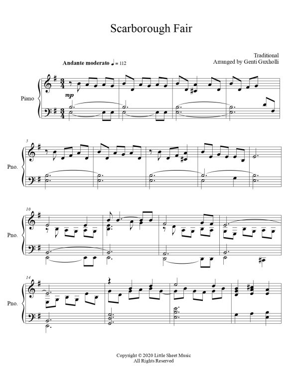 Scarborough Fair (Piano Solo) - Image 2