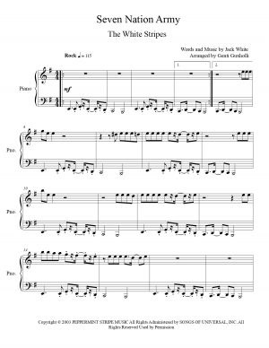 The White Stripes Seven Nation Army Piano Solo Littlesheetmusic