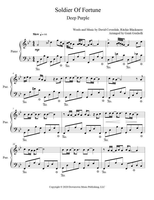 Deep Purple - Soldier Of Fortune (Piano Solo) - Image 2