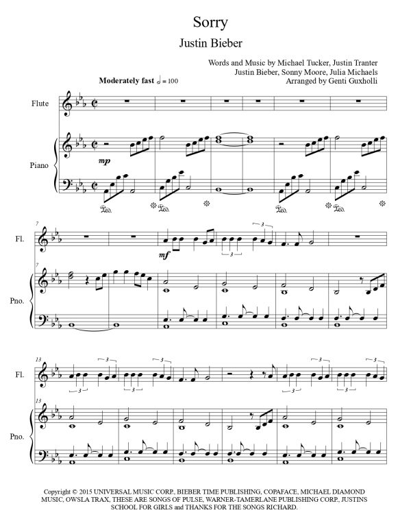 Justin Bieber - Sorry (Flute Solo) - Image 2