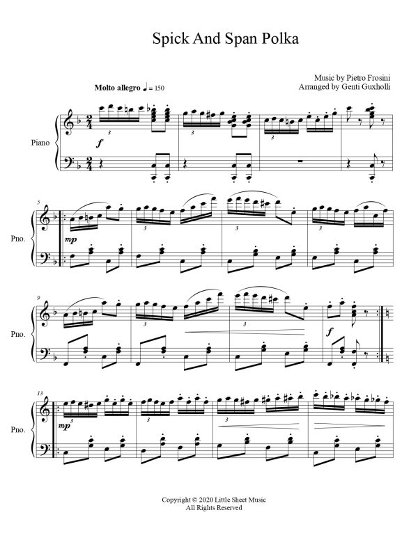 Pietro Frosini - Spick And Span Polka (Piano Solo) - Image 2