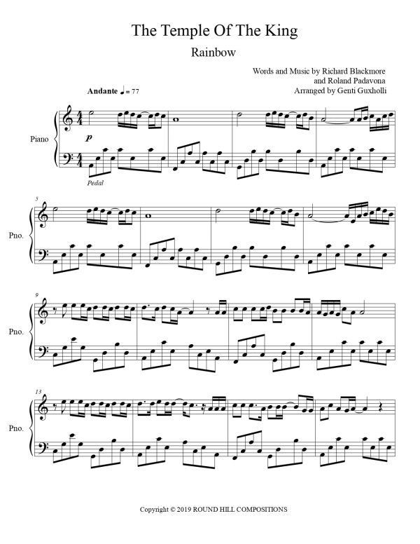 Rainbow - The Temple Of The King (Piano Solo) - Image 2