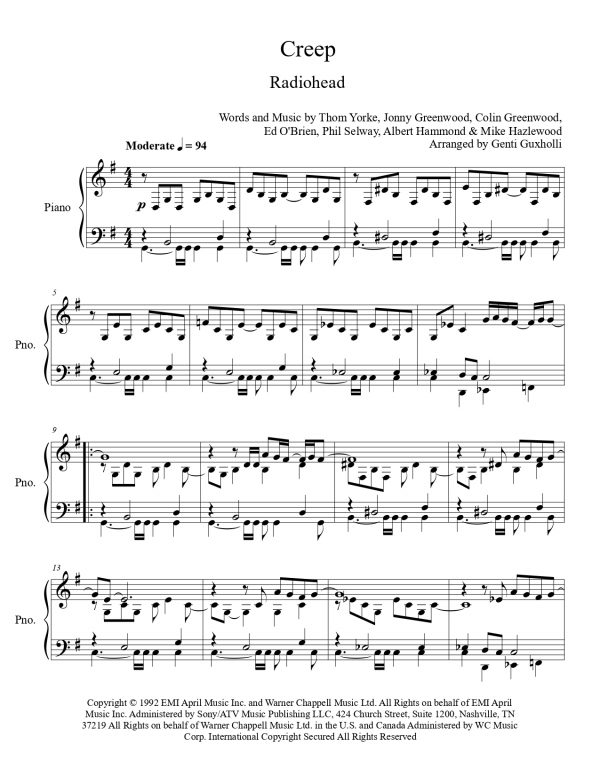 Radiohead - Creep (Piano Solo) - Image 2