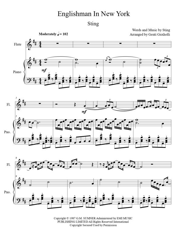 Sting - Englishman In New York (Flute Solo) - Image 2
