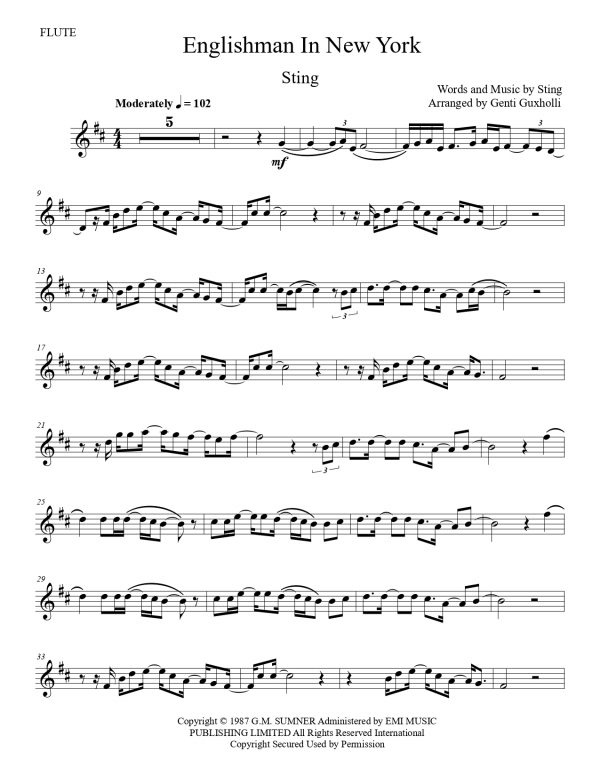 Sting - Englishman In New York (Flute Solo) - Image 3