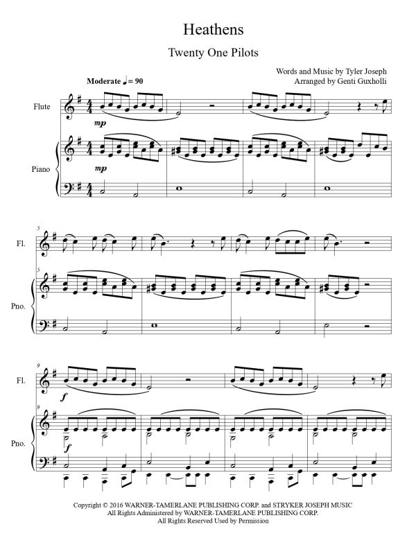 Twenty One Pilots - Heathens (Flute Solo) - Image 2