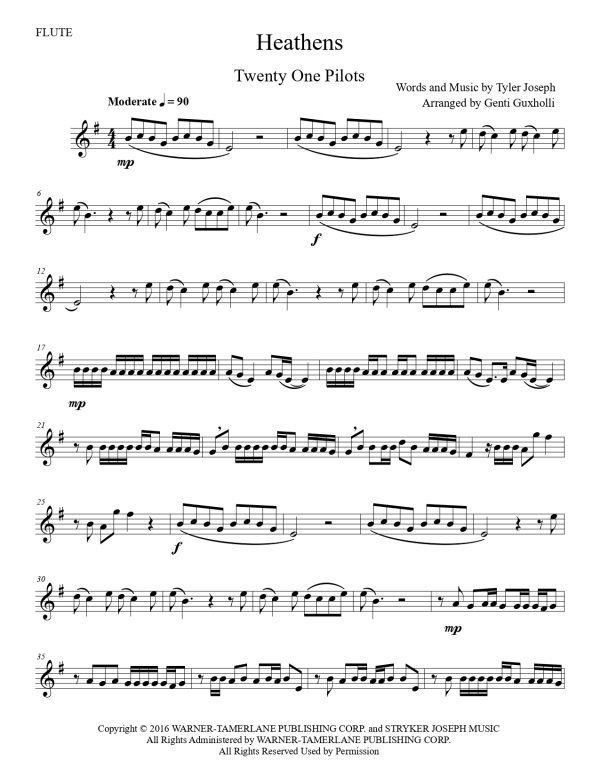 Twenty One Pilots - Heathens (Flute Solo) - Image 3