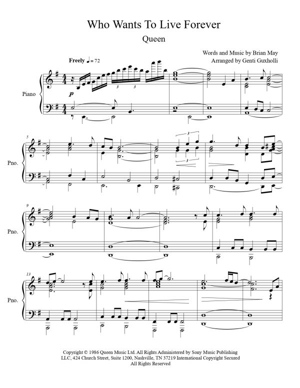 Queen - Who Wants To Live Forever (Piano Solo) - Image 2
