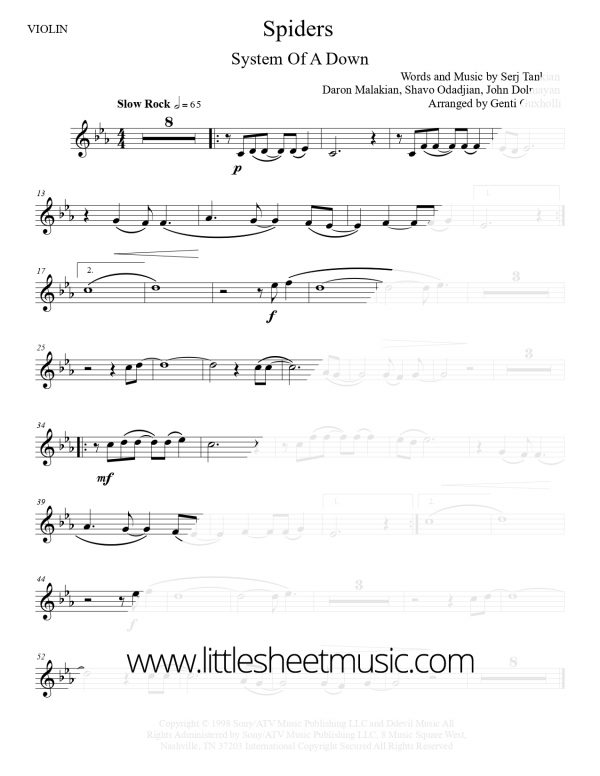System Of A Down - Spiders (Violin Solo) - Image 3