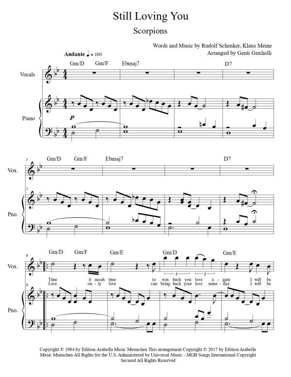 Scorpions - Still Loving You (Piano & Vocal) - Image 2
