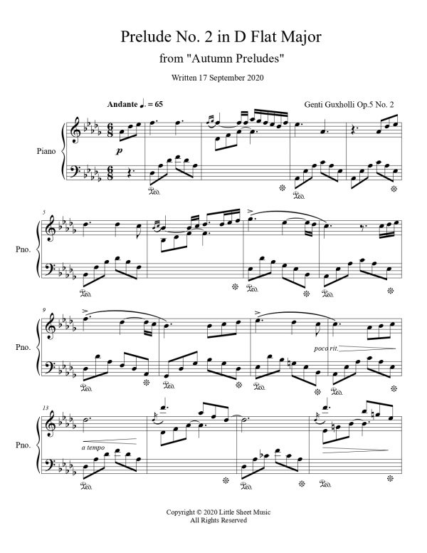 Autumn Prelude No. 2 in D Flat Major – Autumn Preludes - Image 2