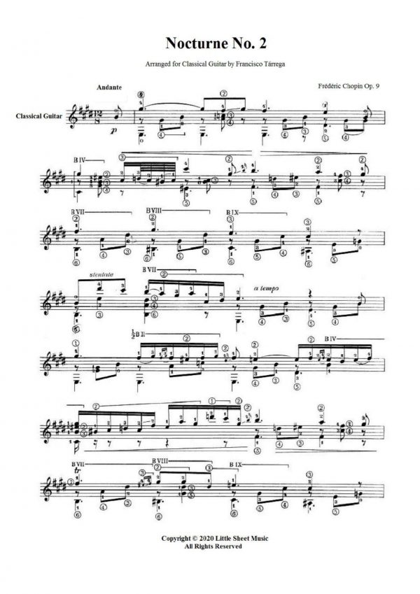 Frédéric Chopin - Nocturne Op. 9, No. 2 (Classical Guitar Solo) - Image 2