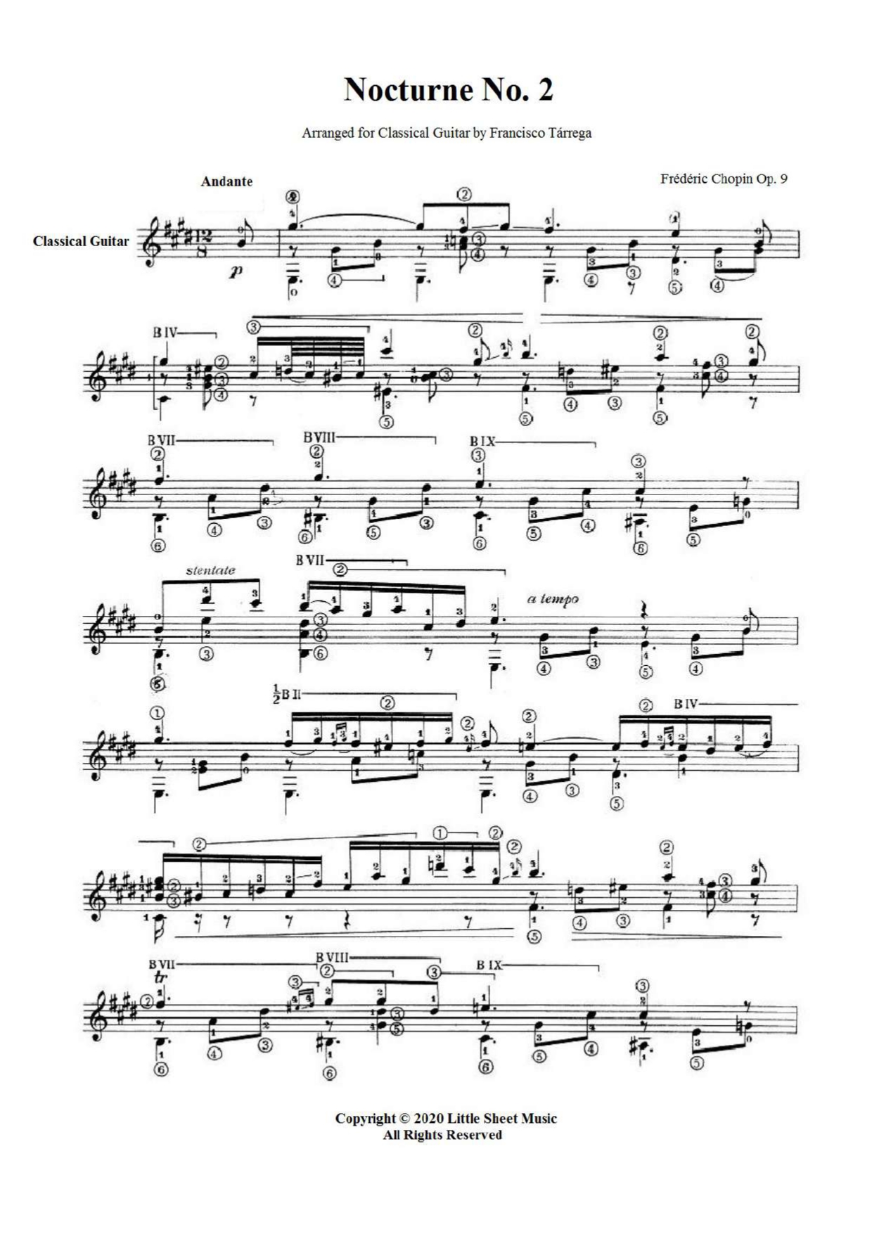 Frédéric Chopin - Nocturne Op. 9, No. 2 (Classical Guitar Solo) - Image 2