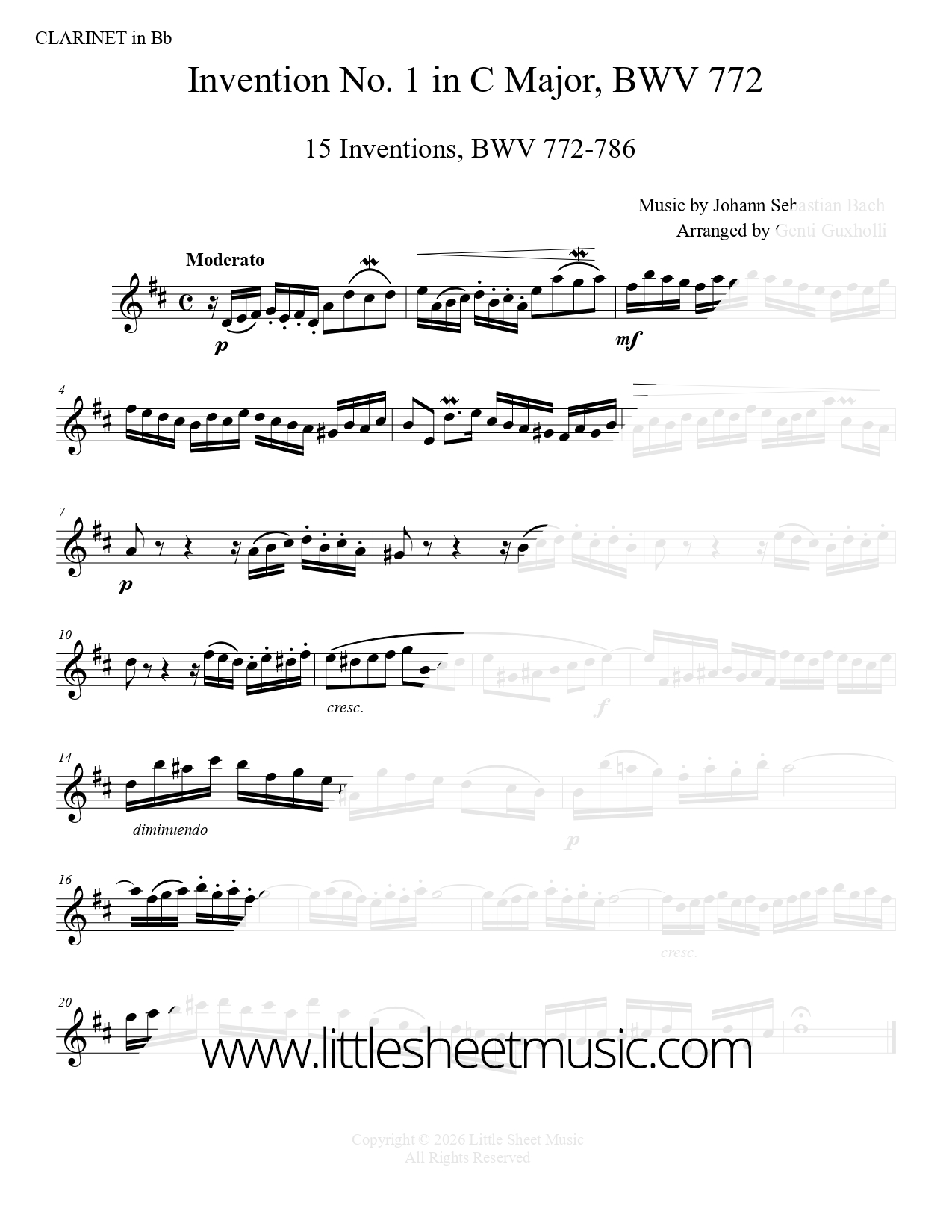 Johann Sebastian Bach - Invention No. 1, BWV 772 (Woodwind Duet) - Image 3