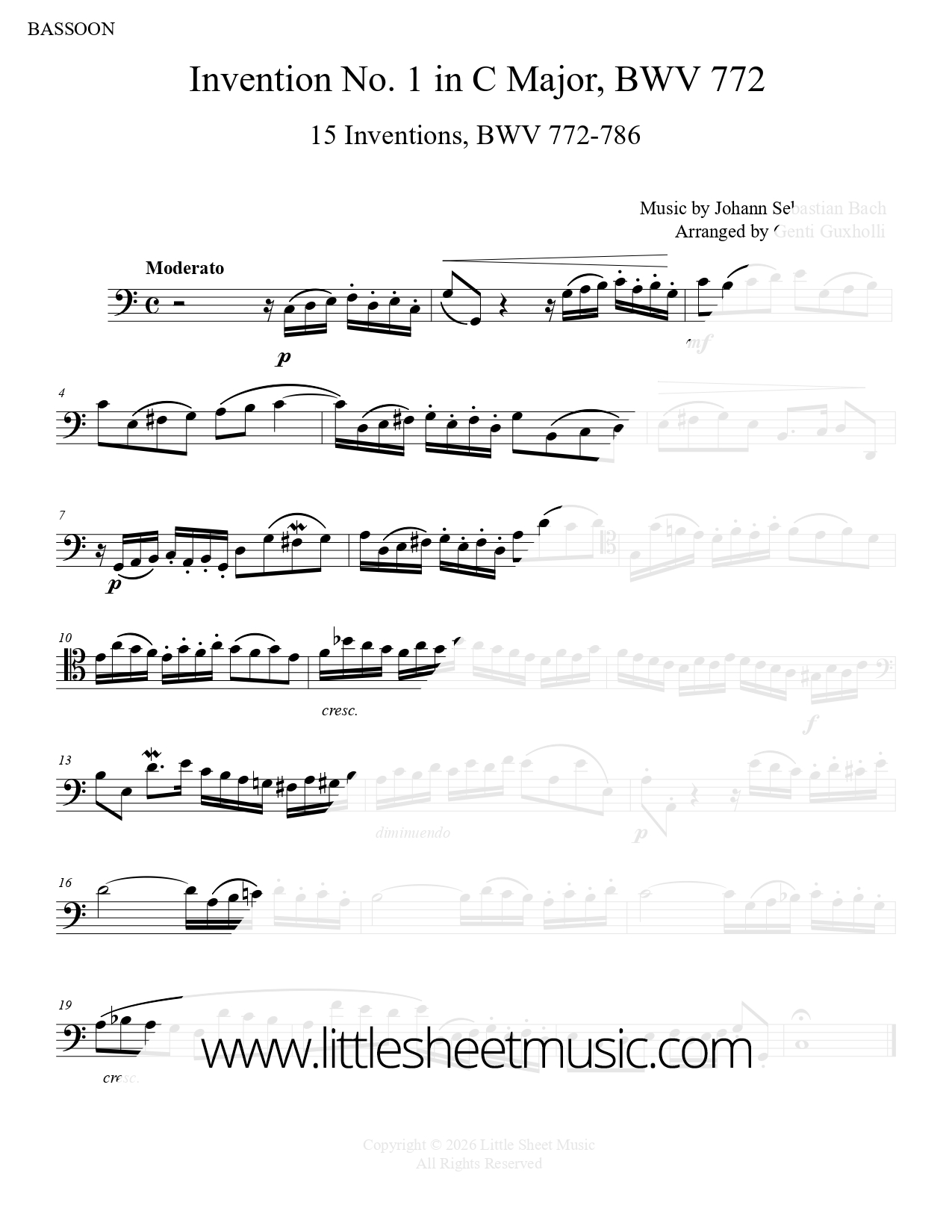 Johann Sebastian Bach - Invention No. 1, BWV 772 (Woodwind Duet) - Image 4