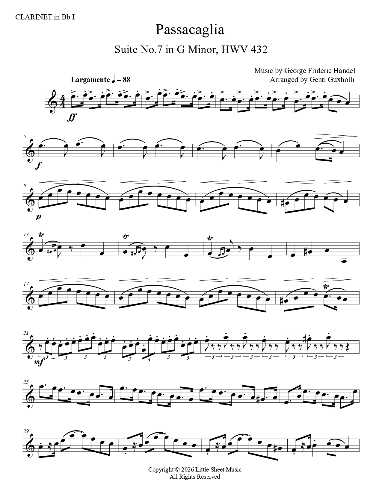 George Frideric Handel - Passacaglia (Clarinet Duet) - Image 3
