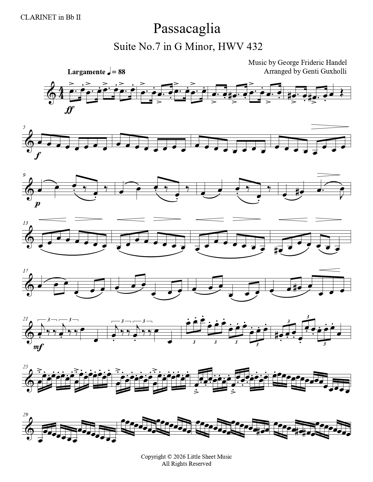 George Frideric Handel - Passacaglia (Clarinet Duet) - Image 4
